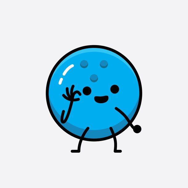 保龄球角色与可爱的脸和简单图片下载