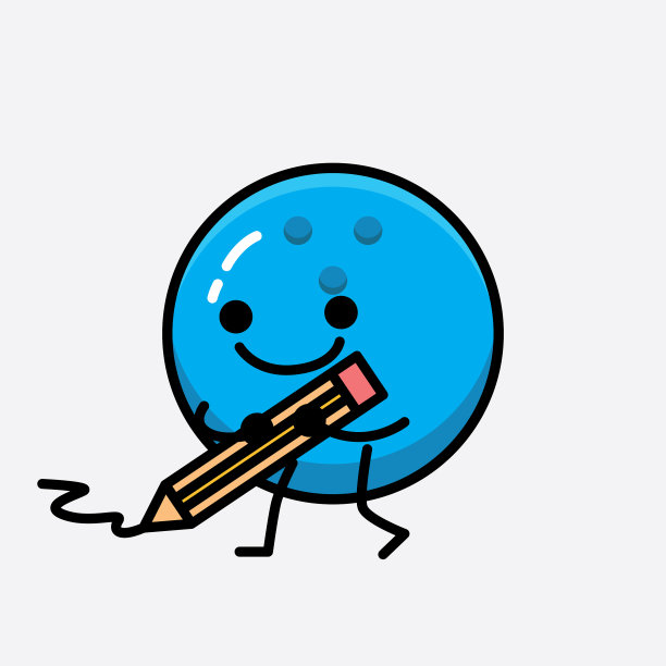 保龄球角色与可爱的脸和简单图片下载