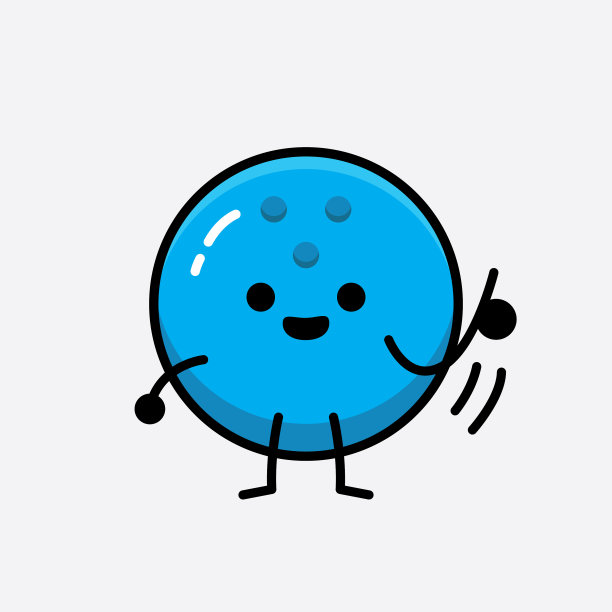 保龄球角色与可爱的脸和简单图片下载