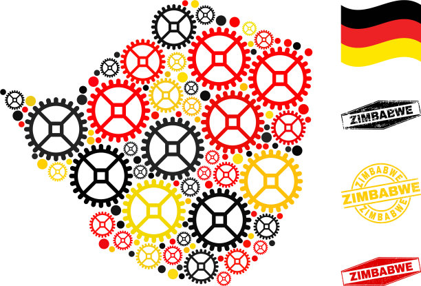 车间马赛克津巴布韦地图在德国国旗的颜色图片下载