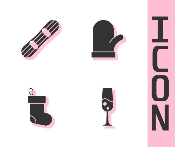 设玻璃香槟滑雪板圣诞节图片下载