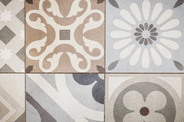 古色古香的瓷砖墙图片下载