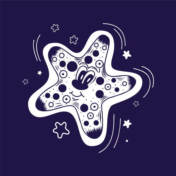 手绘有趣的海星图片下载