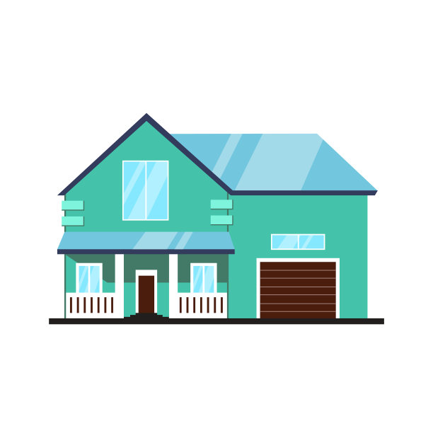 房子剪贴画房子孤立的简单平坦剪贴画图片下载