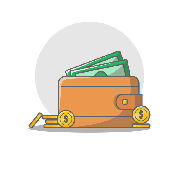 钱包剪贴画钱包孤立的简单平坦剪贴画图片下载