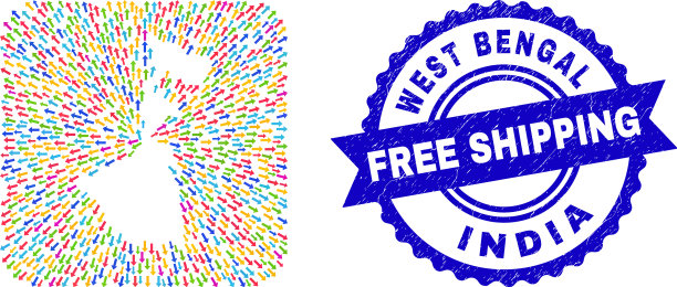 免费航运水印印章和西孟加拉邦图片下载