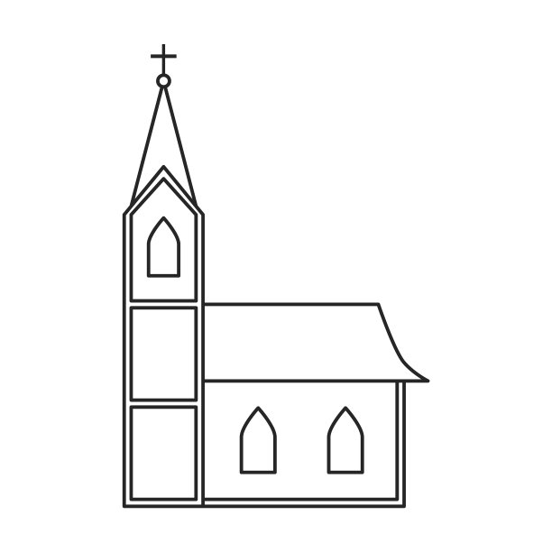 教堂的轮廓图标图片下载