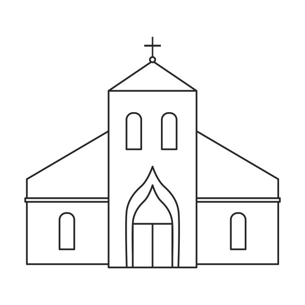 教堂的轮廓图标图片下载