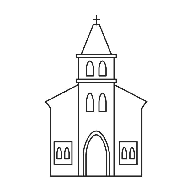 教堂的轮廓图标图片下载