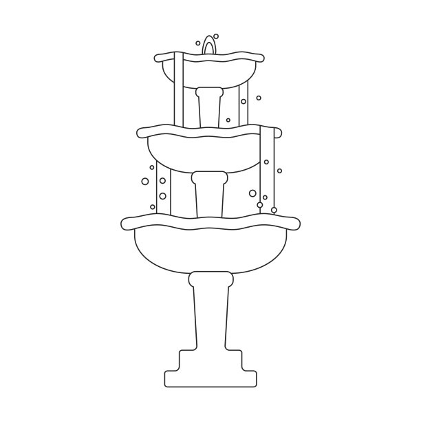 喷泉水轮廓图标图片下载