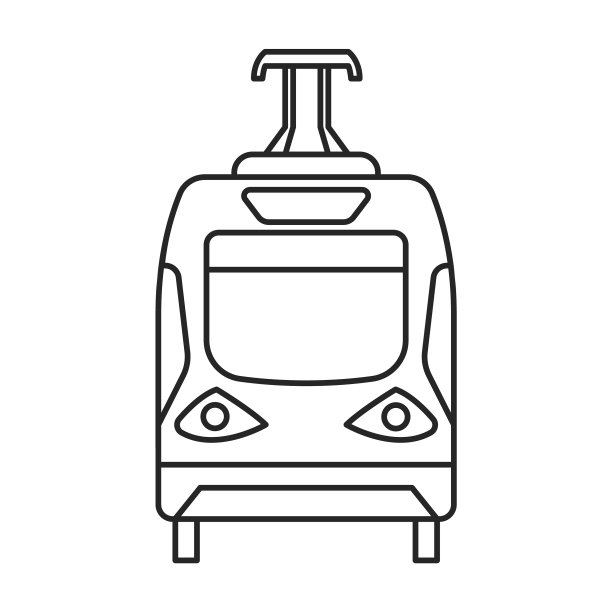 有轨电车轮廓图标图片下载