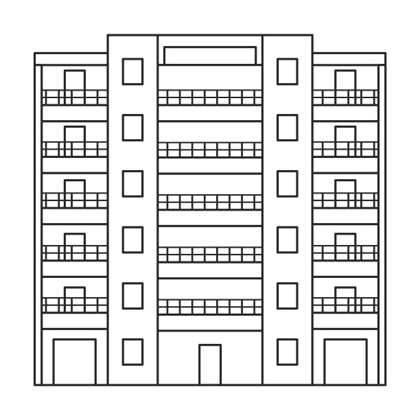 建筑高轮廓图标图片下载