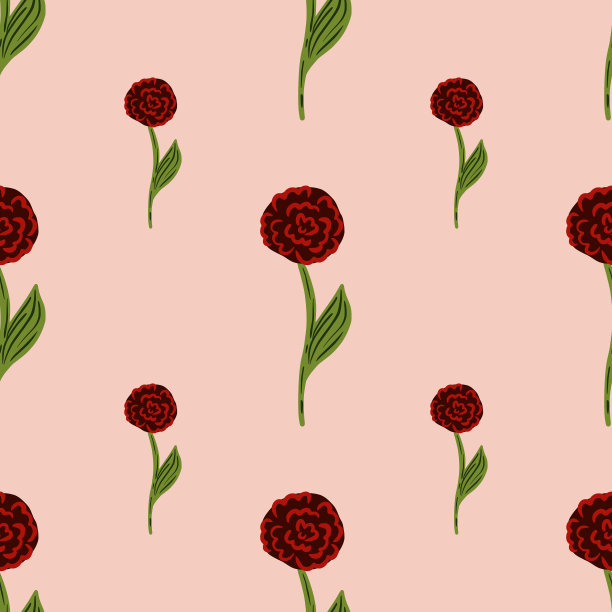 极简花卉花园无缝花纹搭配图片下载