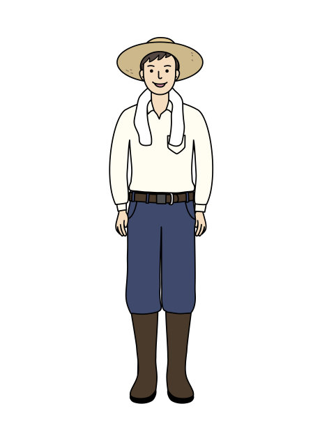 在农场工作的人。看相机。矢量插图。图片下载