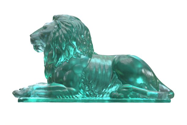 三维渲染躺水晶半透明雕塑孤立在白色图片下载