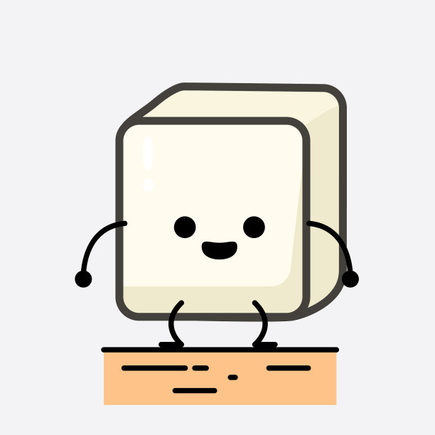 豆腐人物，脸蛋可爱，身体朴素图片下载