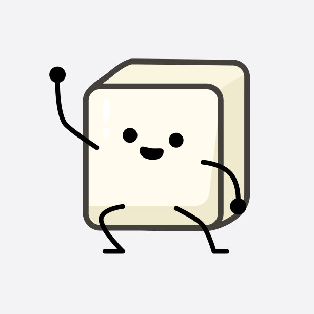 豆腐人物，脸蛋可爱，身体朴素图片下载