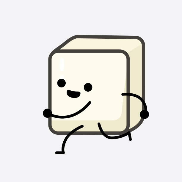 豆腐人物，脸蛋可爱，身体朴素图片下载