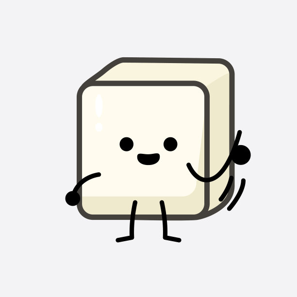 豆腐人物，脸蛋可爱，身体朴素图片下载