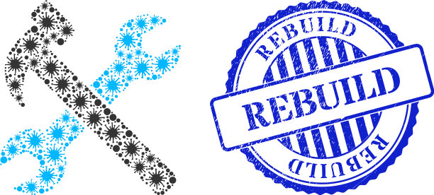 重建徽章病毒扳手和锤子图片下载