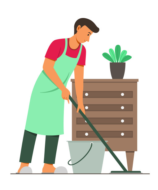 男人喜欢拖地打扫房子图片下载