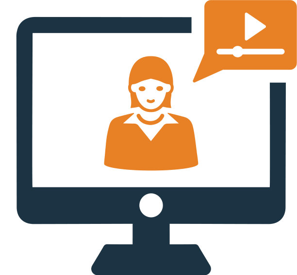 讲座在线图标颜色简单图片下载