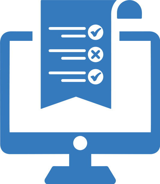 网上考试调查图标蓝色设计图片下载