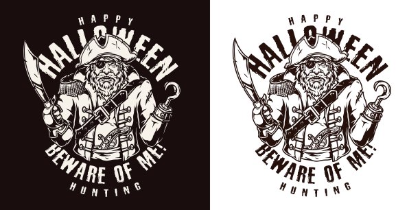 万圣节派对复古徽章图片下载