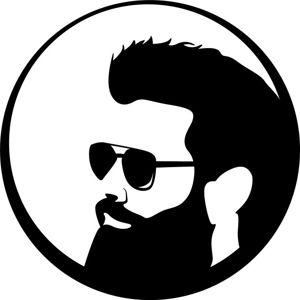 嬉皮士头造型的扁平风格图片下载