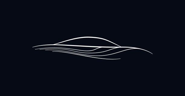 跑车剪影标志简约的汽车线条图片下载