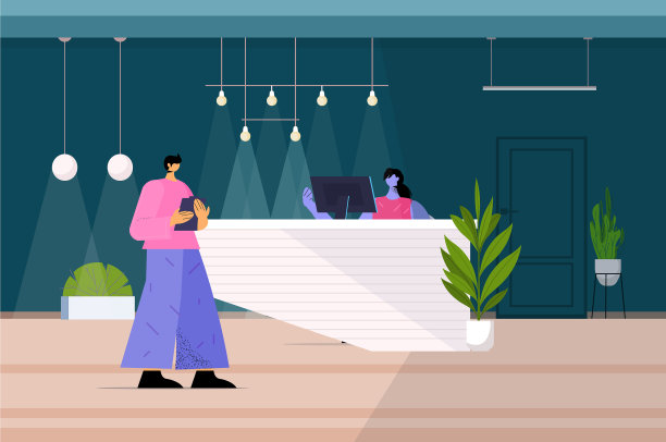 一个男人站在前台和图片下载