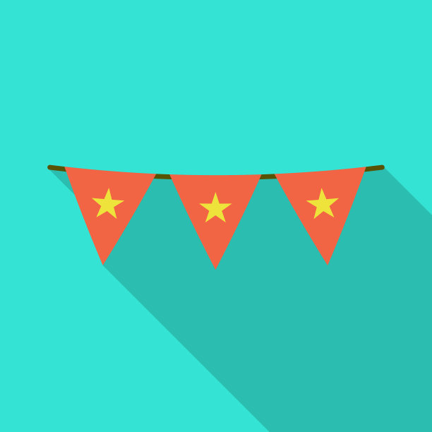 设计旗和红色标志集旗图片下载