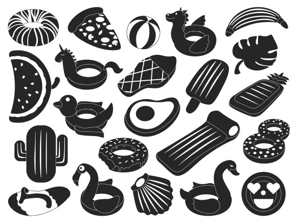 水床垫黑色设置图标图片下载