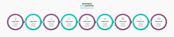 包含9个步骤的业务信息图表示图片下载