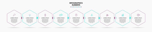 包含9个步骤的业务信息图表示图片下载
