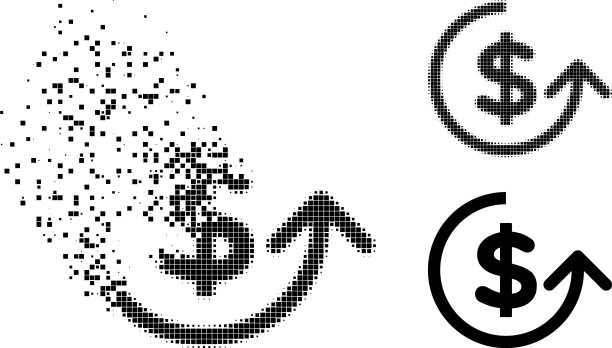 分解和半色调像素化充电字形图片下载