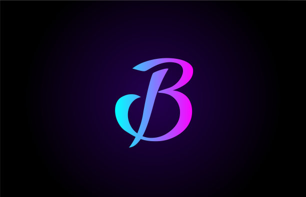 蓝色的粉红色字母b标志的品牌和图片下载