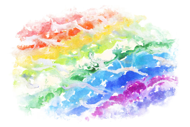 抽象彩虹色线，自然水彩纹理背景，矢量插图，新年图片图片下载