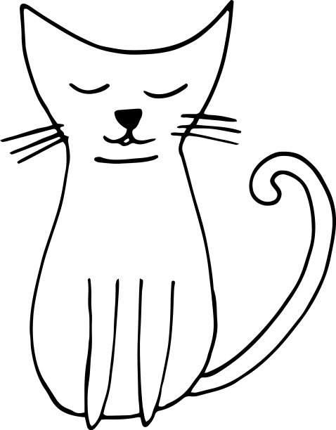猫图标手绘涂鸦斯堪的纳维亚北欧图片下载