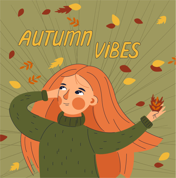 可爱女人的秋天图片下载