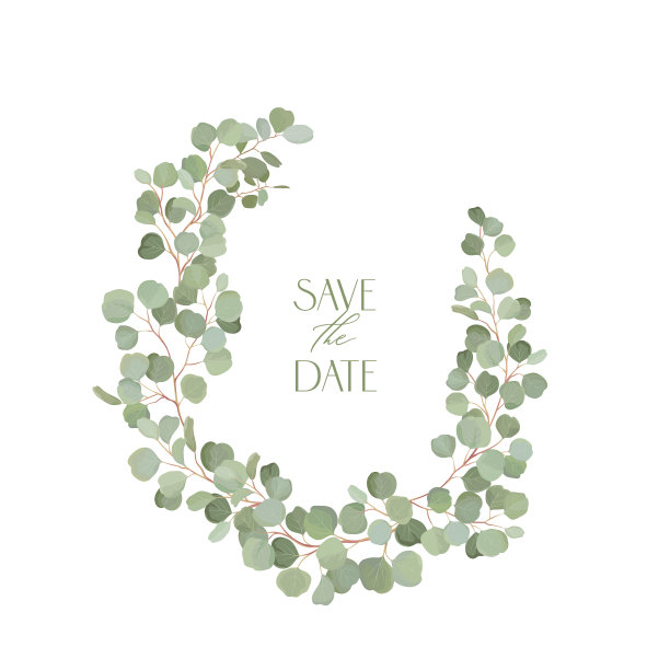 波西米亚桉树花卉婚礼框架图片下载