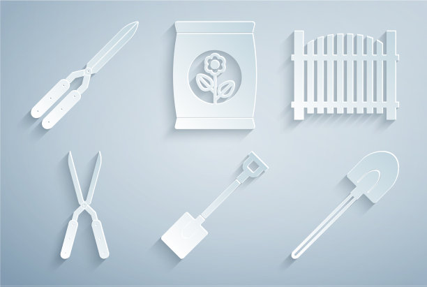 集花园铲栅栏园艺手工制作图片下载