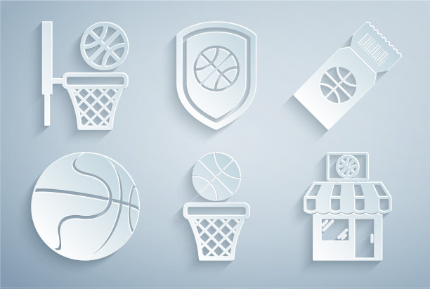 准备篮球和篮球赛门票图片下载