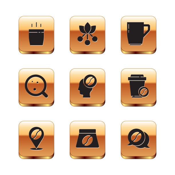 设置咖啡杯位置与咖啡豆袋图片下载