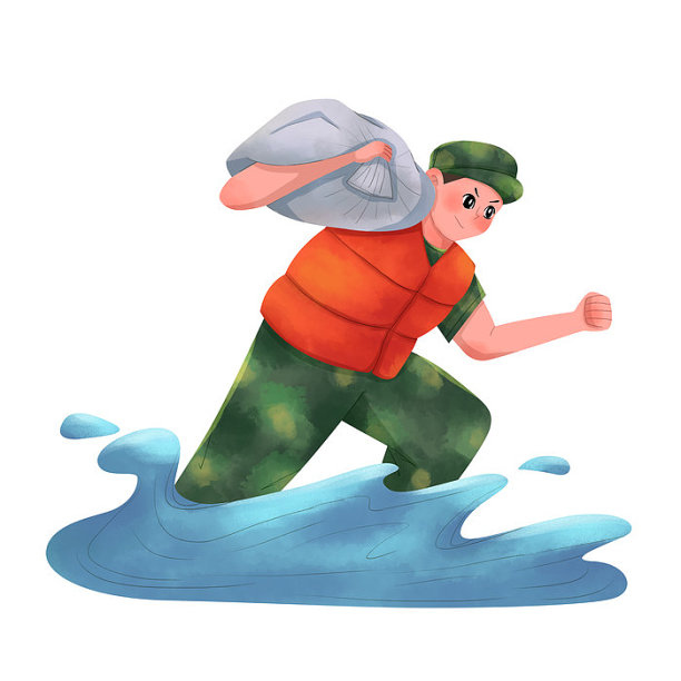 士兵争分夺秒抗洪防汛图片下载