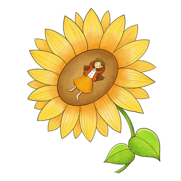 向日葵和少女创意组合图片下载