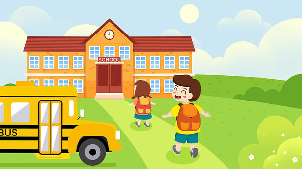 开学季学校校车图片下载