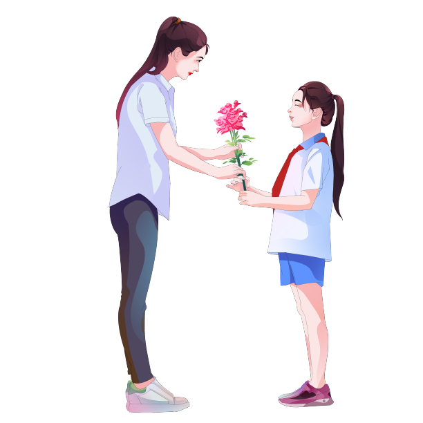 学生给老师送花图片下载