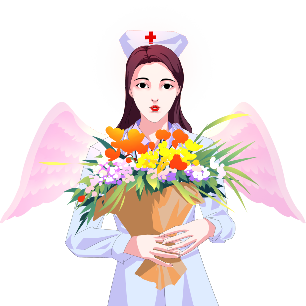 医生手捧鲜花图片下载