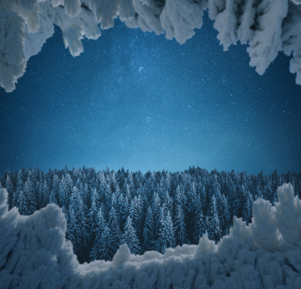 寒冷的冬夜图片下载